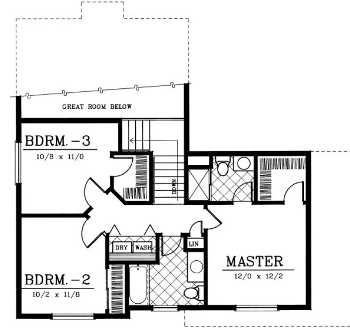 Second Floor Plan for House Plan #239225