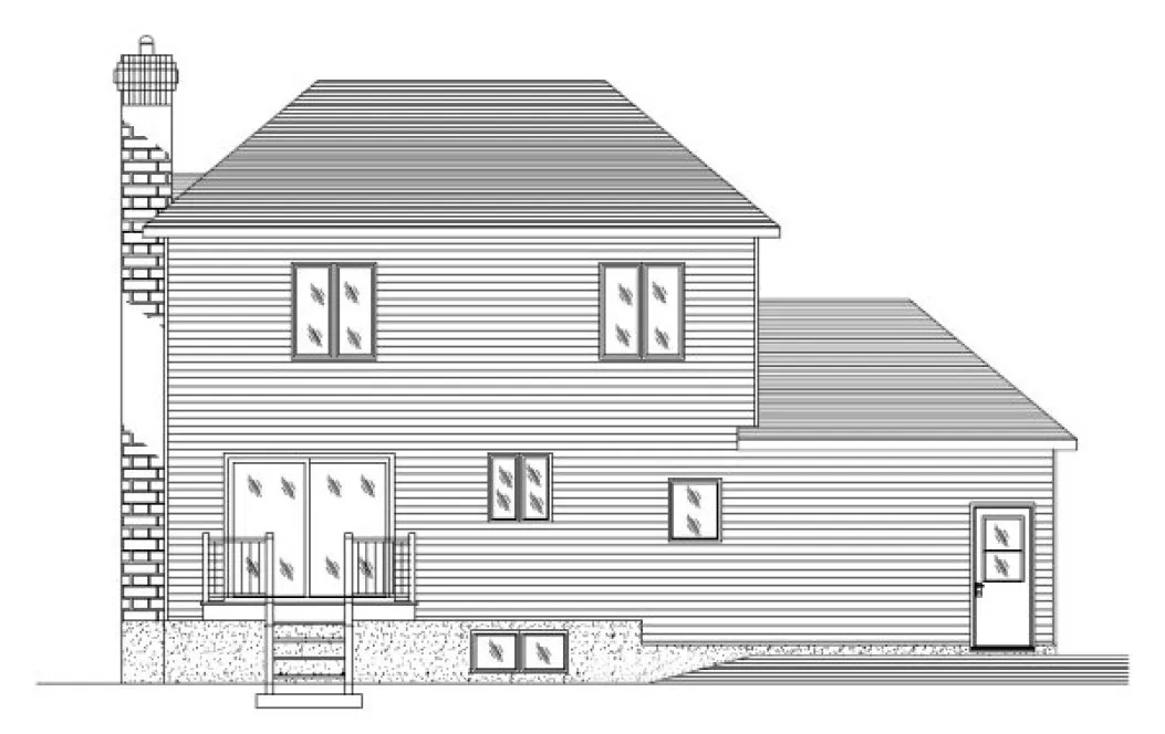 Rear Elevation for House Plan #420923