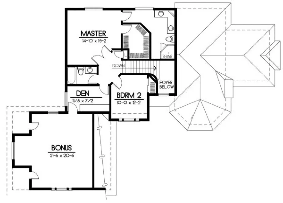 Second Floor Plan for House Plan #231325