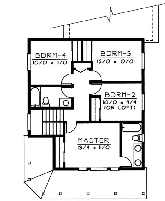 Second Floor Plan for House Plan #234325