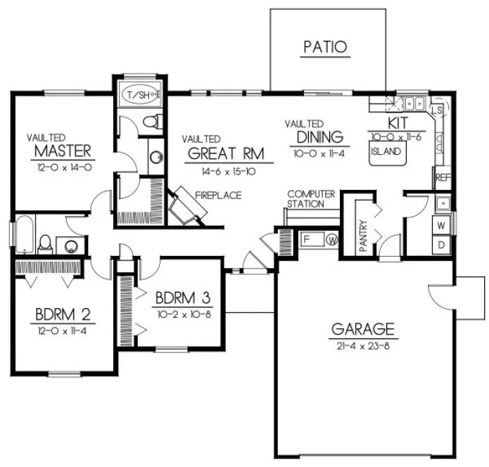 Main Floor Plan for House Plan #233016