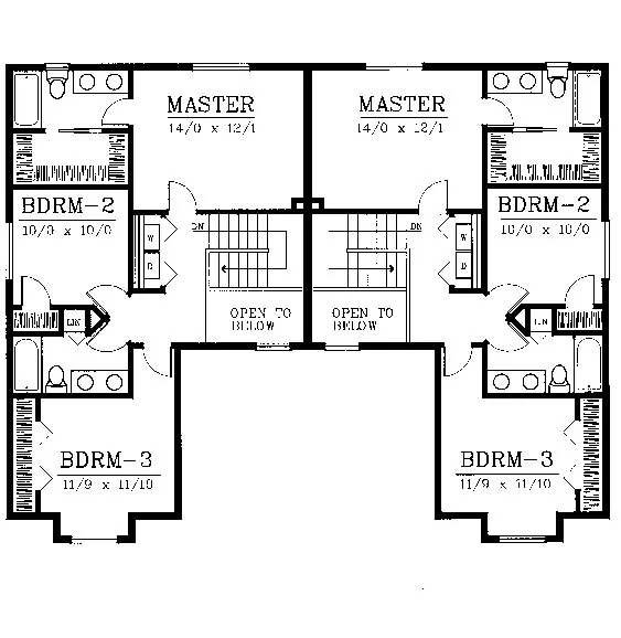 Second Floor Plan for House Plan #233269