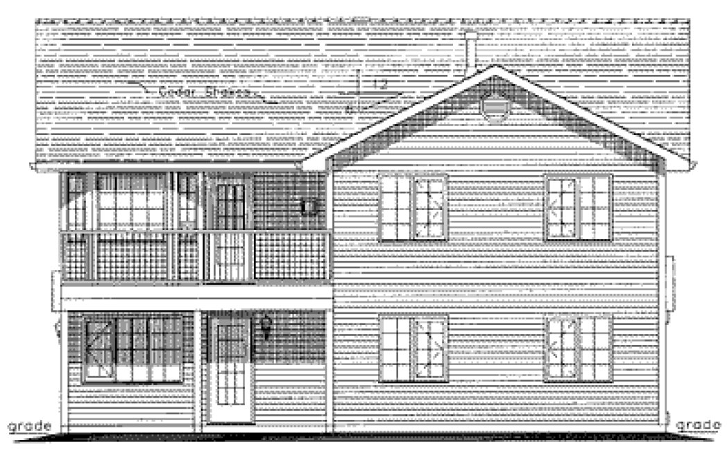 Rear Elevation for House Plan #138113