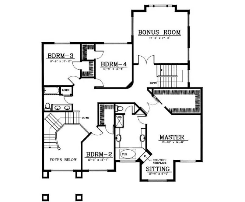 Second Floor Plan for House Plan #239026