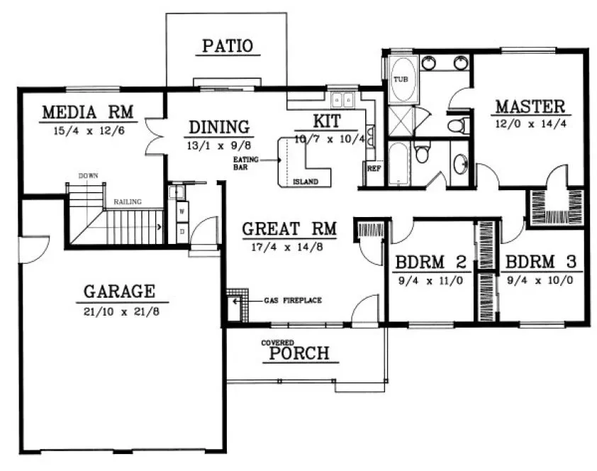 Main Floor Plan for House Plan #237117