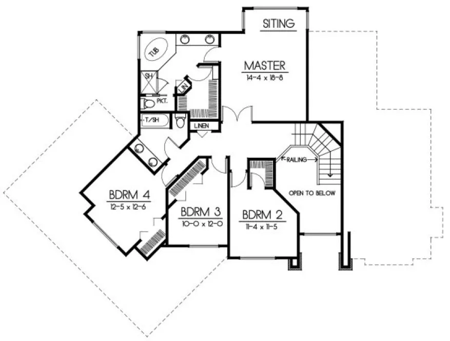 Second Floor Plan for House Plan #236279