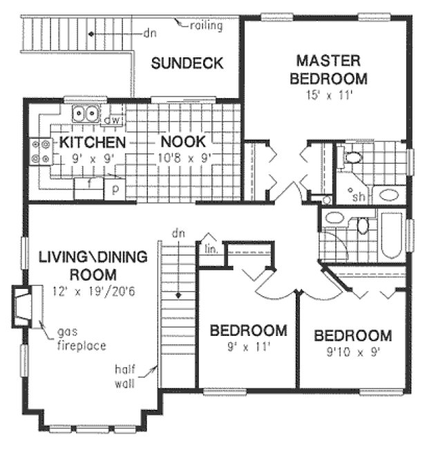 Main Floor Plan for House Plan #134213