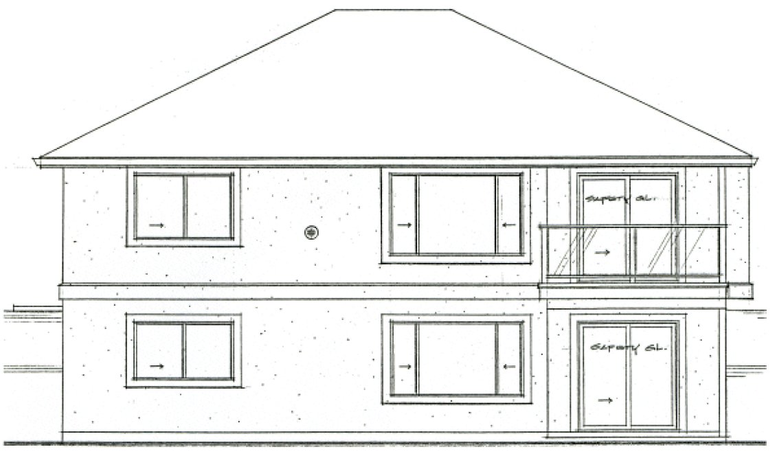 Rear Elevation for House Plan #201550
