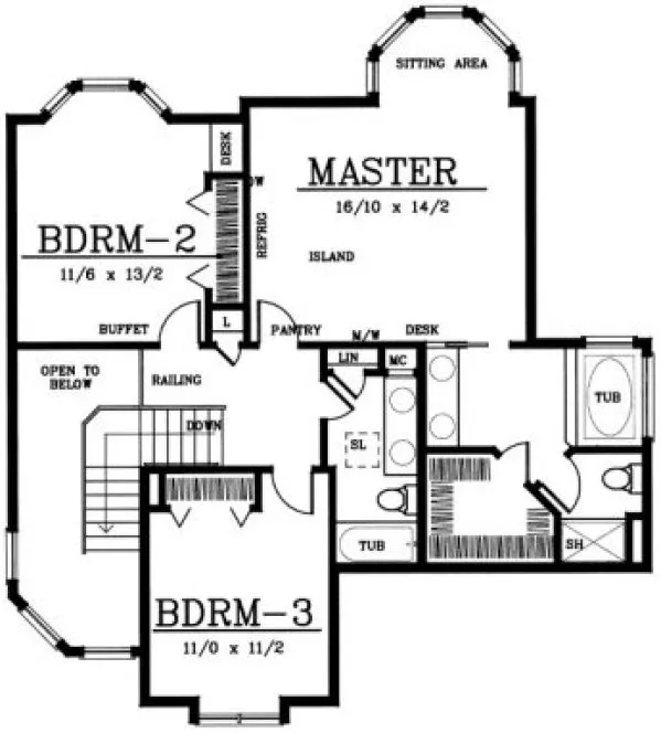 Second Floor Plan for House Plan #237279