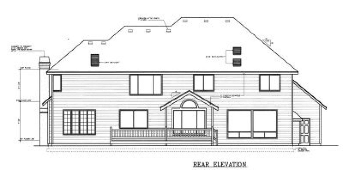 Rear Elevation for House Plan #239279