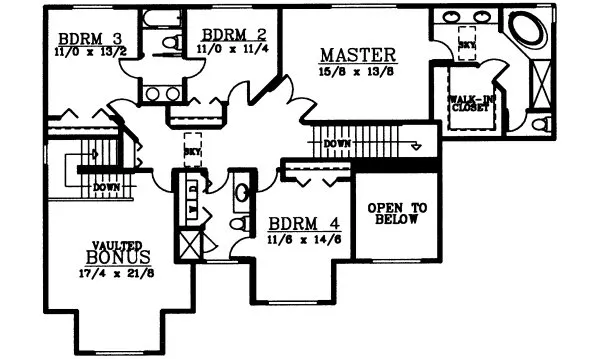 Second Floor Plan for House Plan #239279