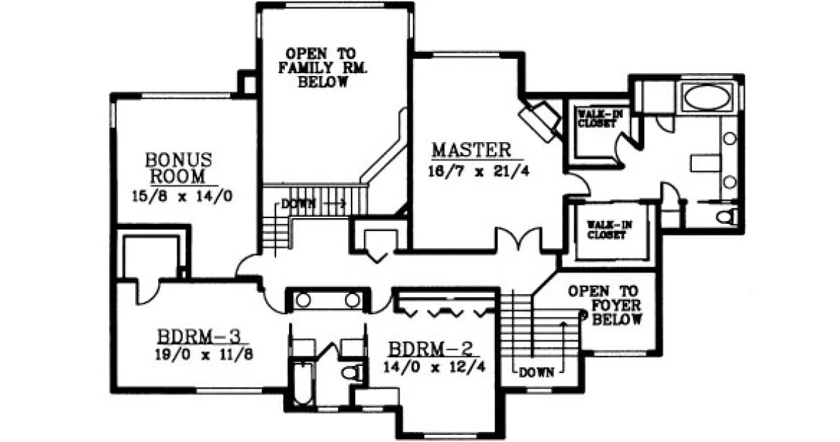 Second Floor Plan for House Plan #231279