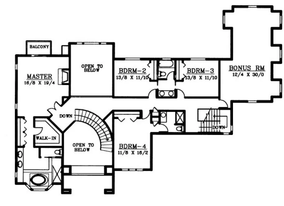 Second Floor Plan for House Plan #232127
