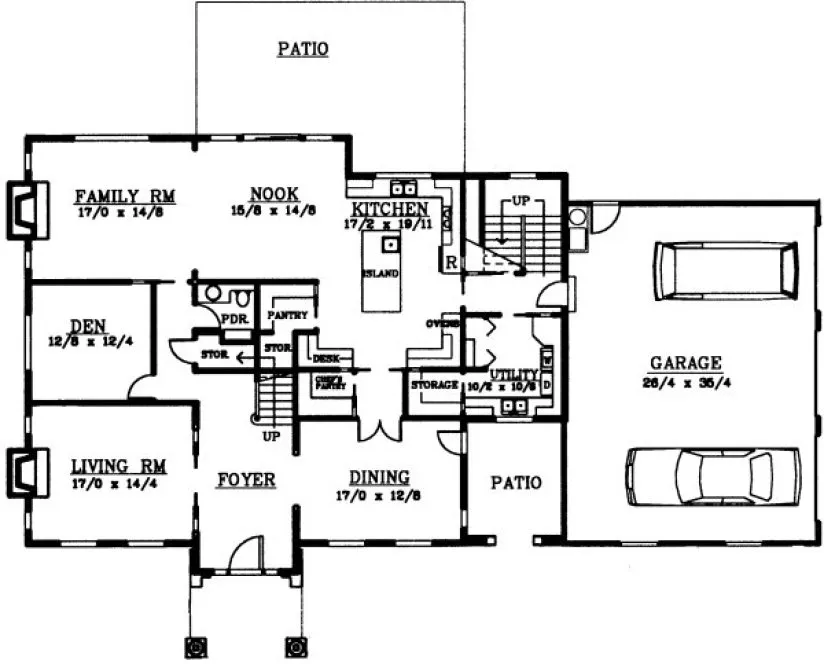 Main Floor Plan for House Plan #233127