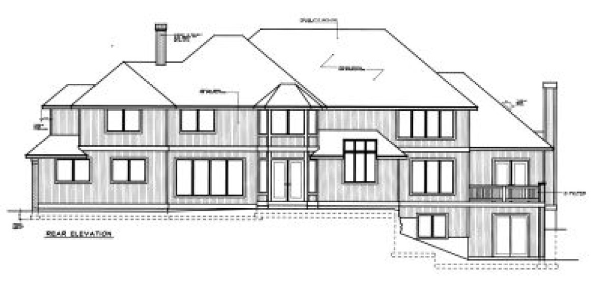 Rear Elevation for House Plan #234127
