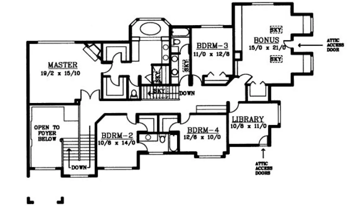 Second Floor Plan for House Plan #234127