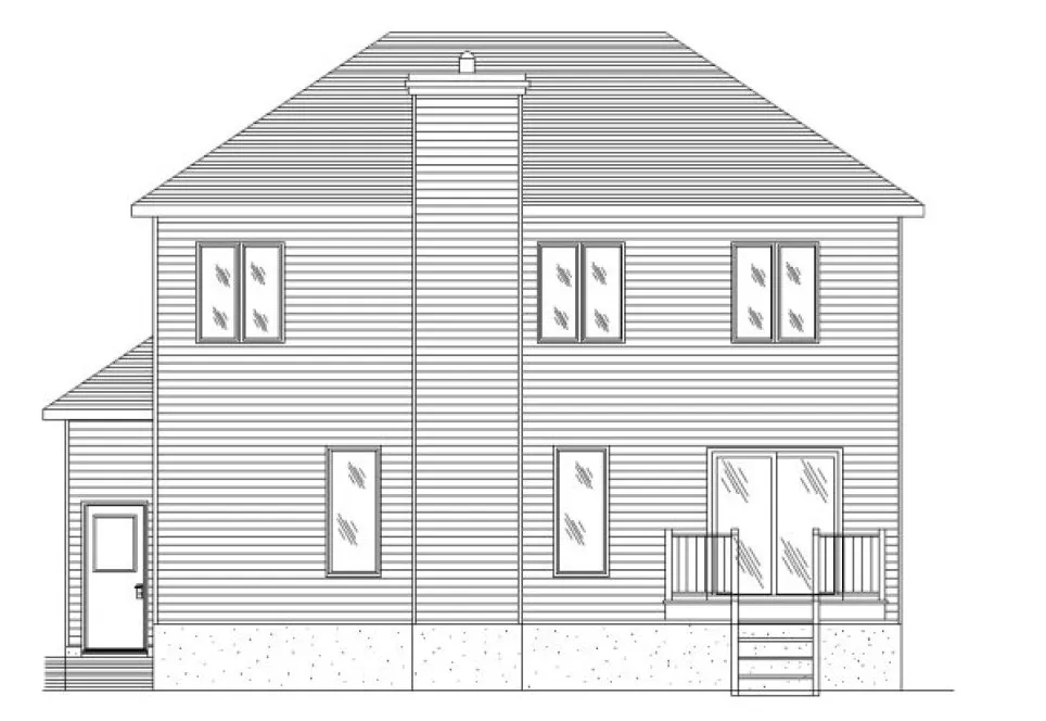 Rear Elevation for House Plan #420233