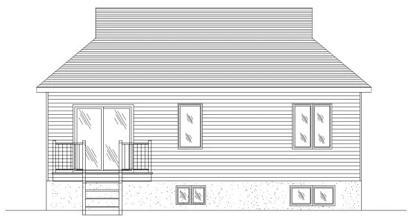 Rear Elevation for House Plan #422433