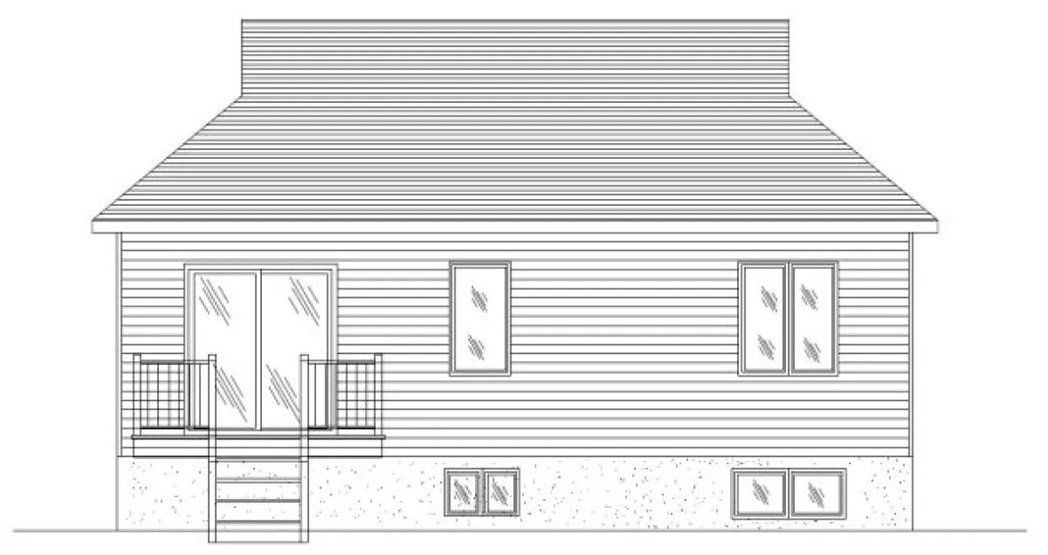Rear Elevation for House Plan #423433