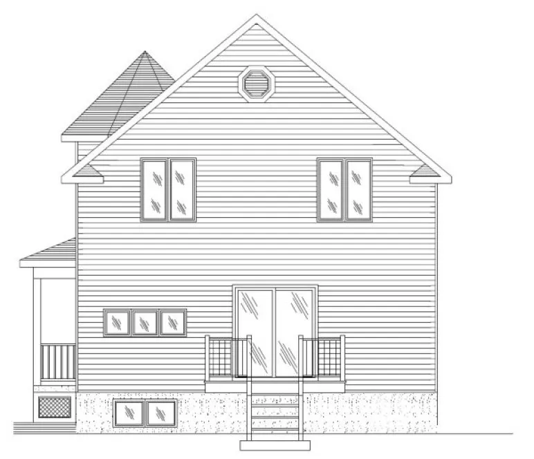 Rear Elevation for House Plan #420533