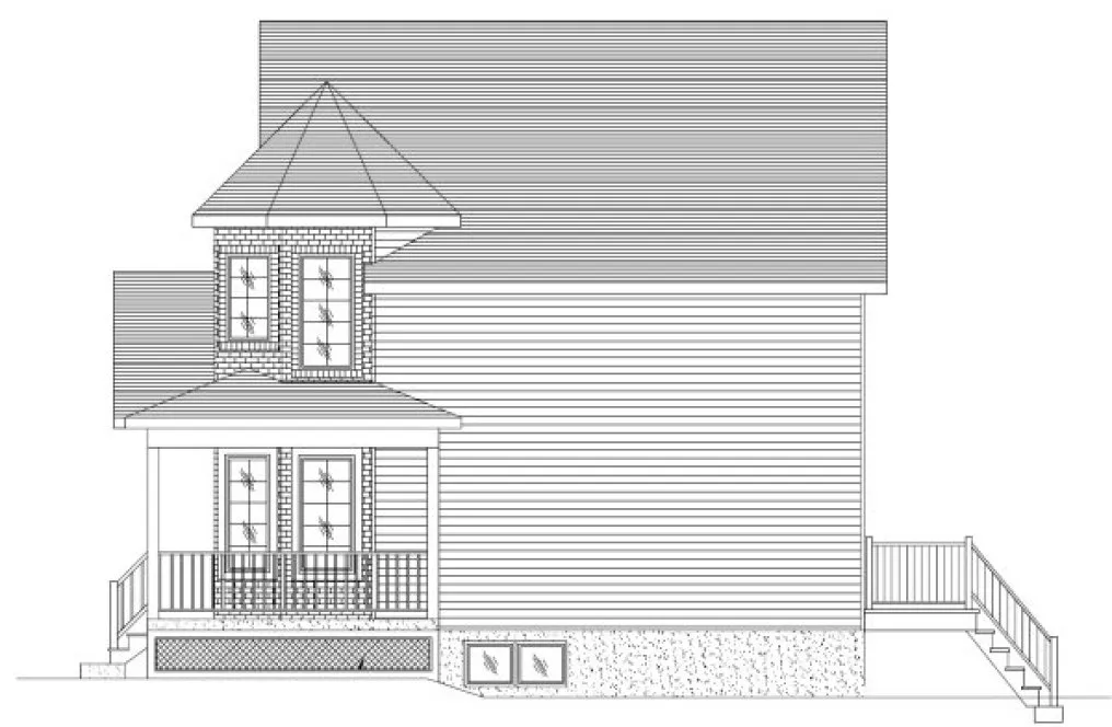 Right Elevation for House Plan #420533