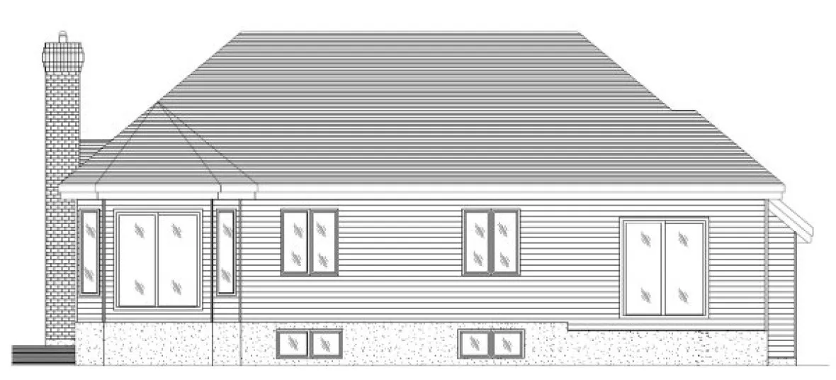 Rear Elevation for House Plan #420733