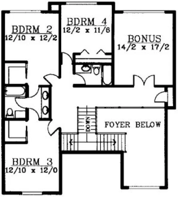 Second Floor Plan for House Plan #235127