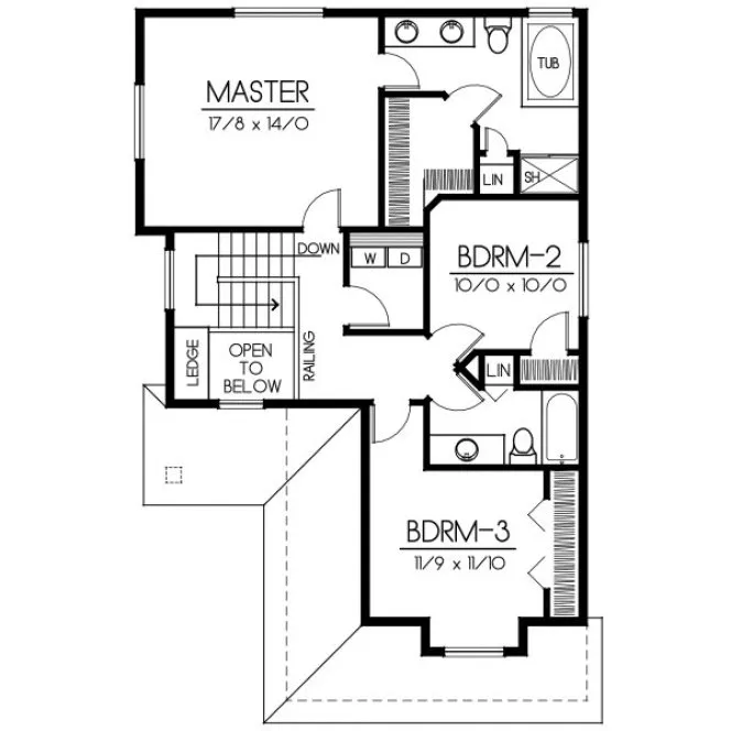 Second Floor Plan for House Plan #238127