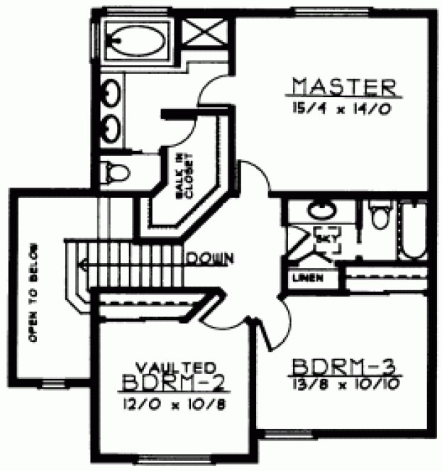 Second Floor Plan for House Plan #230227