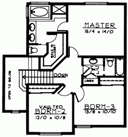 Second Floor Plan for House Plan #230227