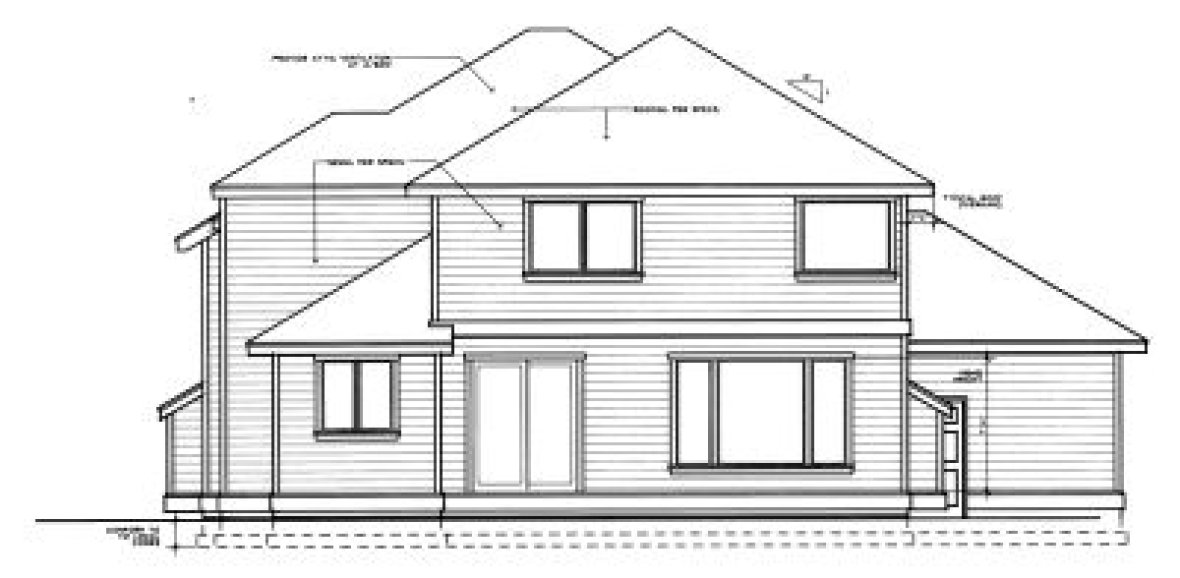 Rear Elevation for House Plan #233227