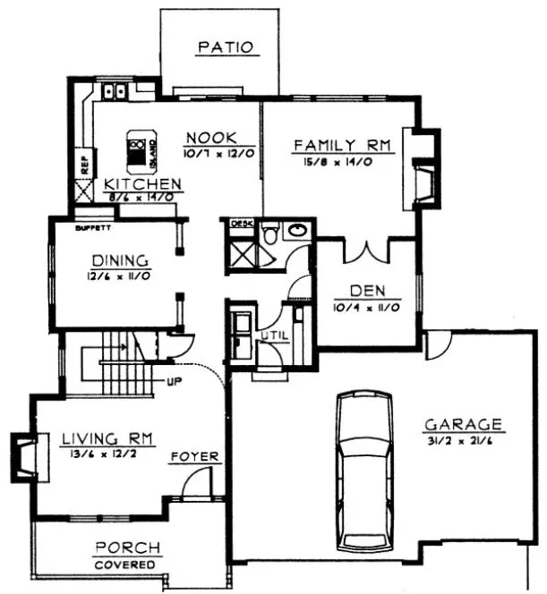 Main Floor Plan for House Plan #233227