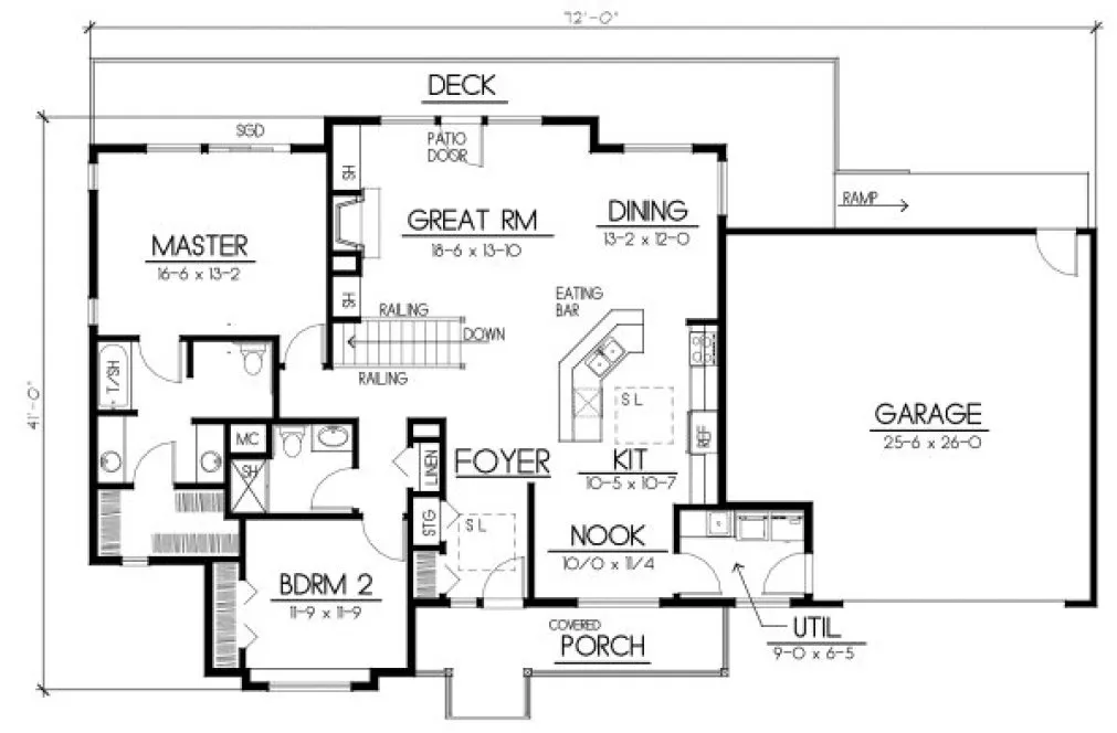 Main Floor Plan for House Plan #233118
