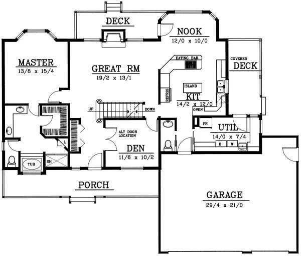 Main Floor Plan for House Plan #233028