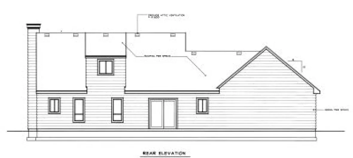 Rear Elevation for House Plan #237028