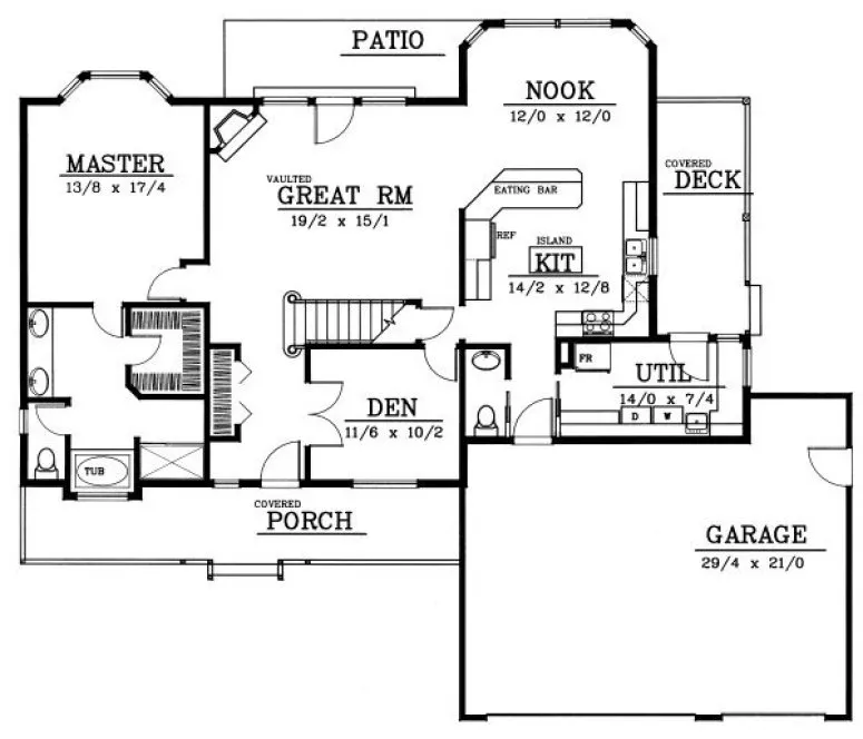Main Floor Plan for House Plan #232128