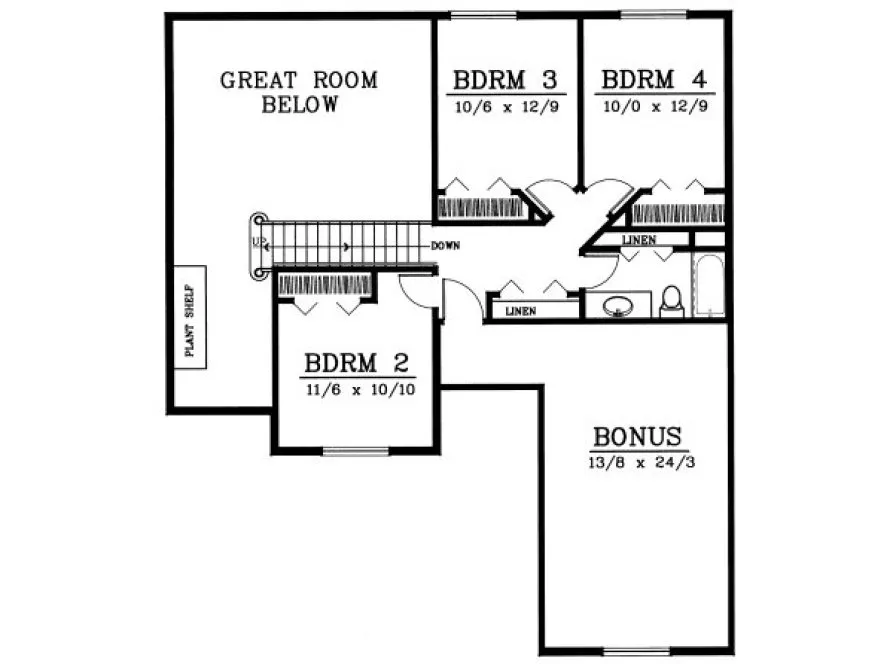 Second Floor Plan for House Plan #232128