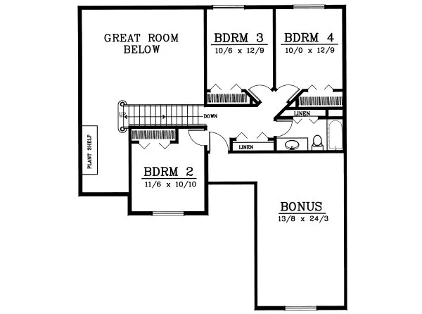 Second Floor Plan for House Plan #232128