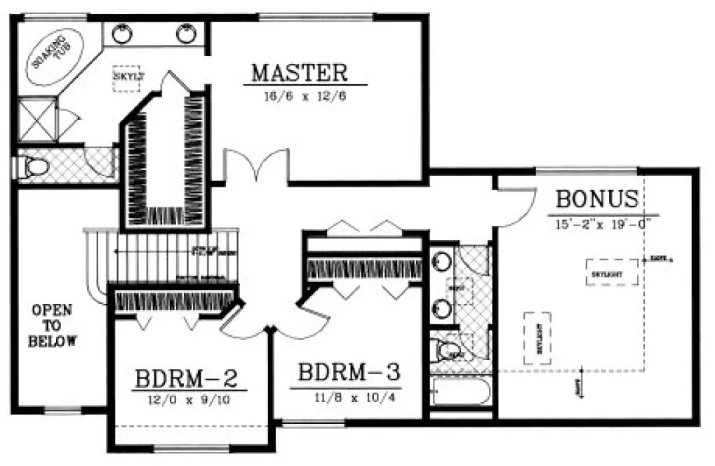 Second Floor Plan for House Plan #233128