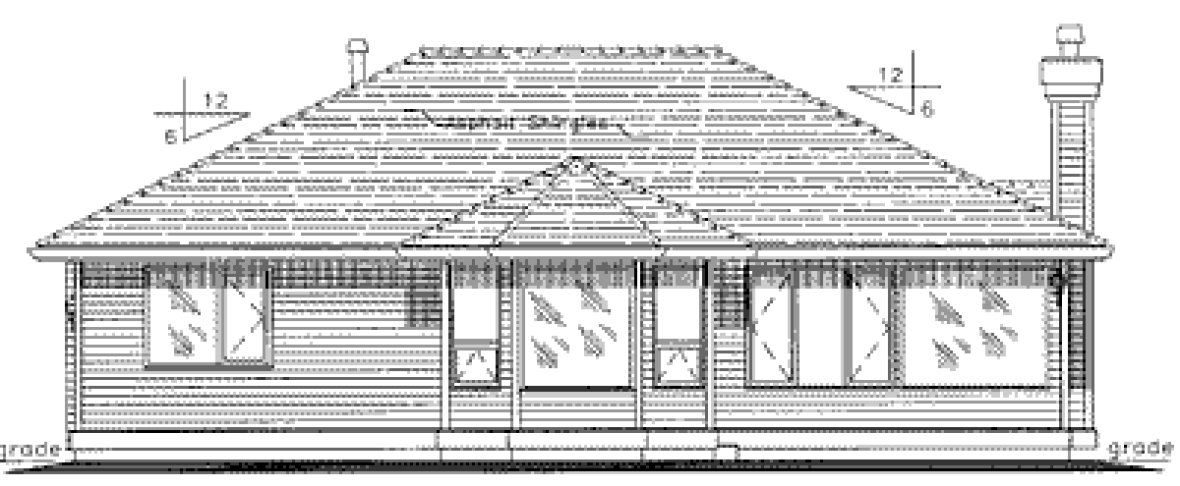 Rear Elevation for House Plan #130534