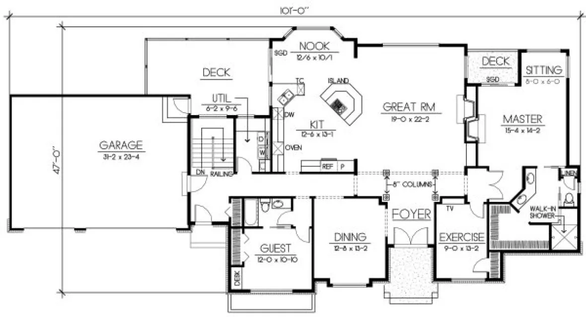 Main Floor Plan for House Plan #231199