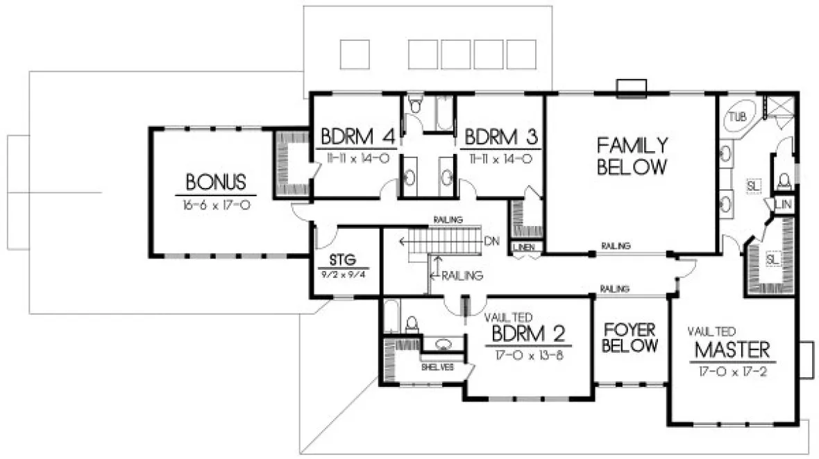 Second Floor Plan for House Plan #230299