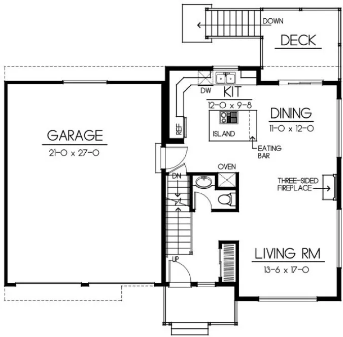 Main Floor Plan for House Plan #233299