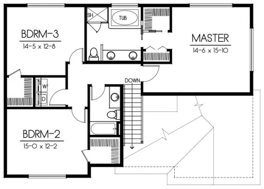 Second Floor Plan for House Plan #233299