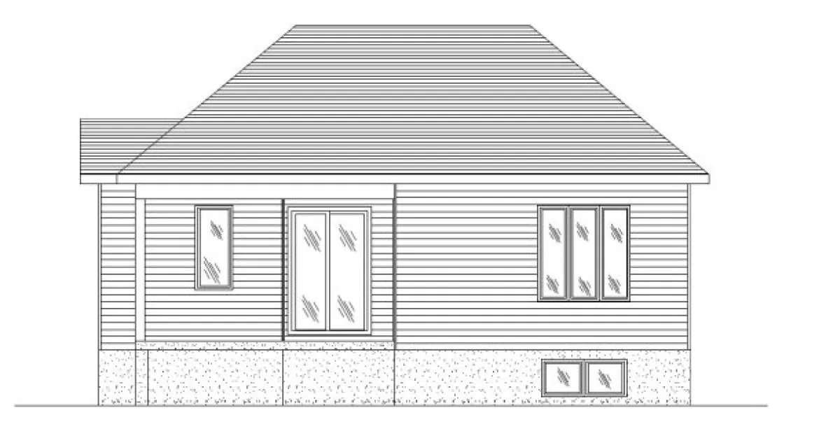 Rear Elevation for House Plan #420833