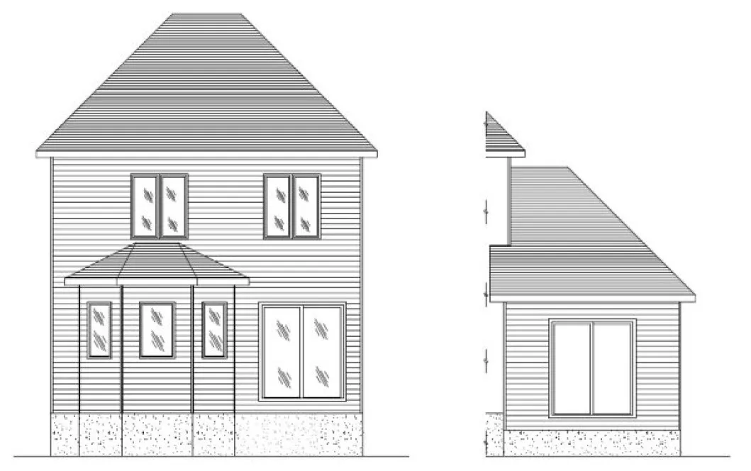 Rear Elevation for House Plan #420043