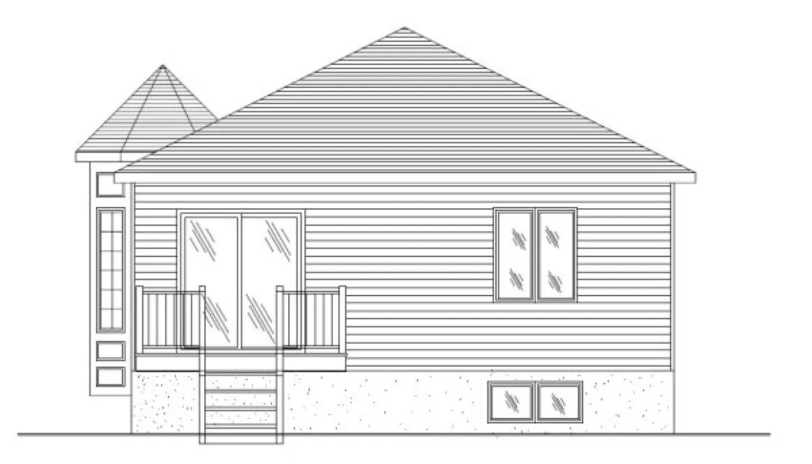 Rear Elevation for House Plan #420143
