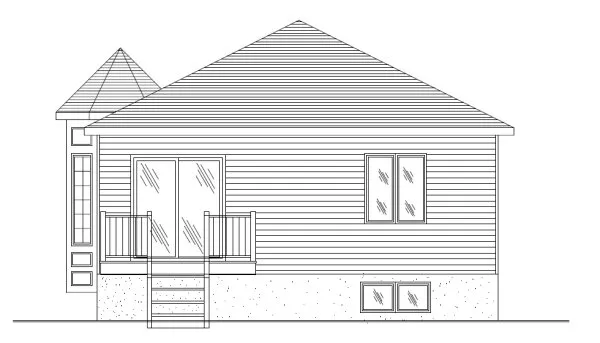 Rear Elevation for House Plan #420143