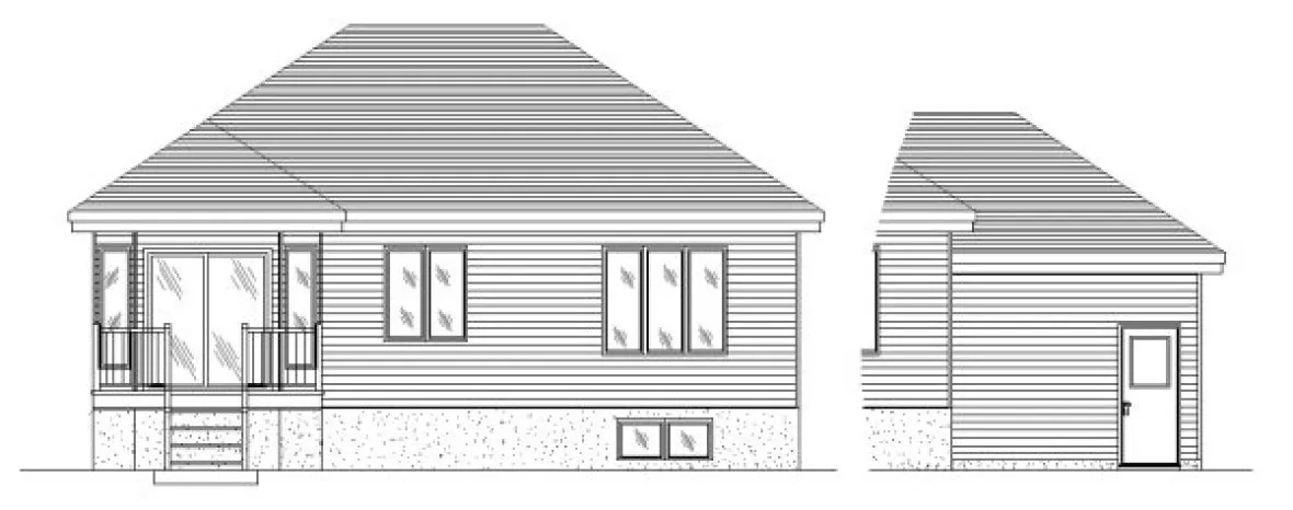 Rear Elevation for House Plan #420643