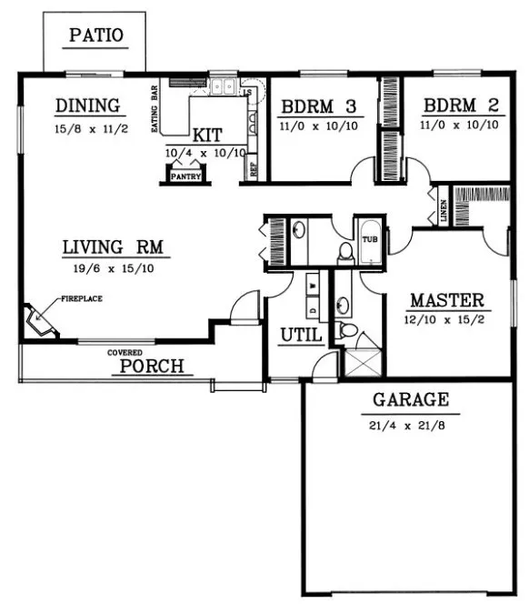 Main Floor Plan for House Plan #232101